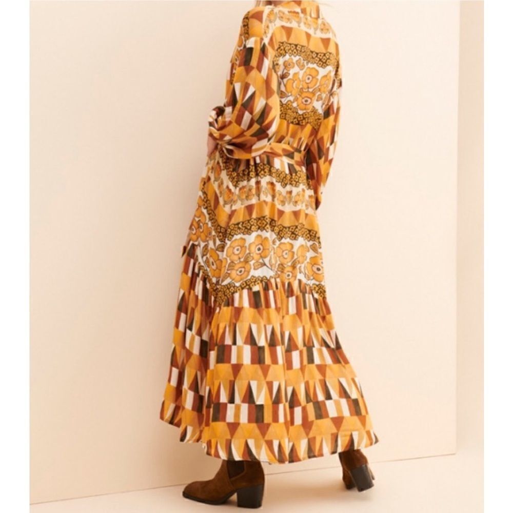 Anthropologie X Carolina K Nico Robe, Rombus Flowers Size M - Picture 4 of 10